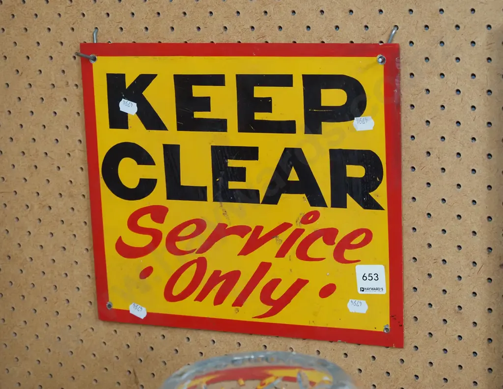 Keep Clear, Service Only - sign on tin Image 1++