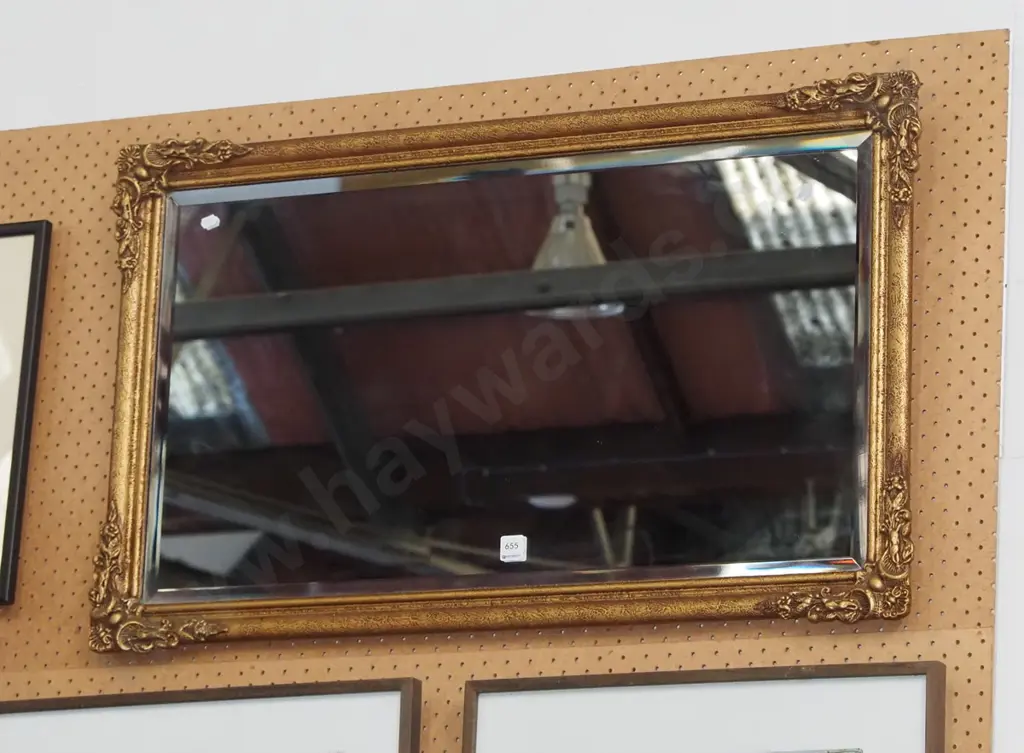 gilt framed bevelled edge wall mirror Image 1++