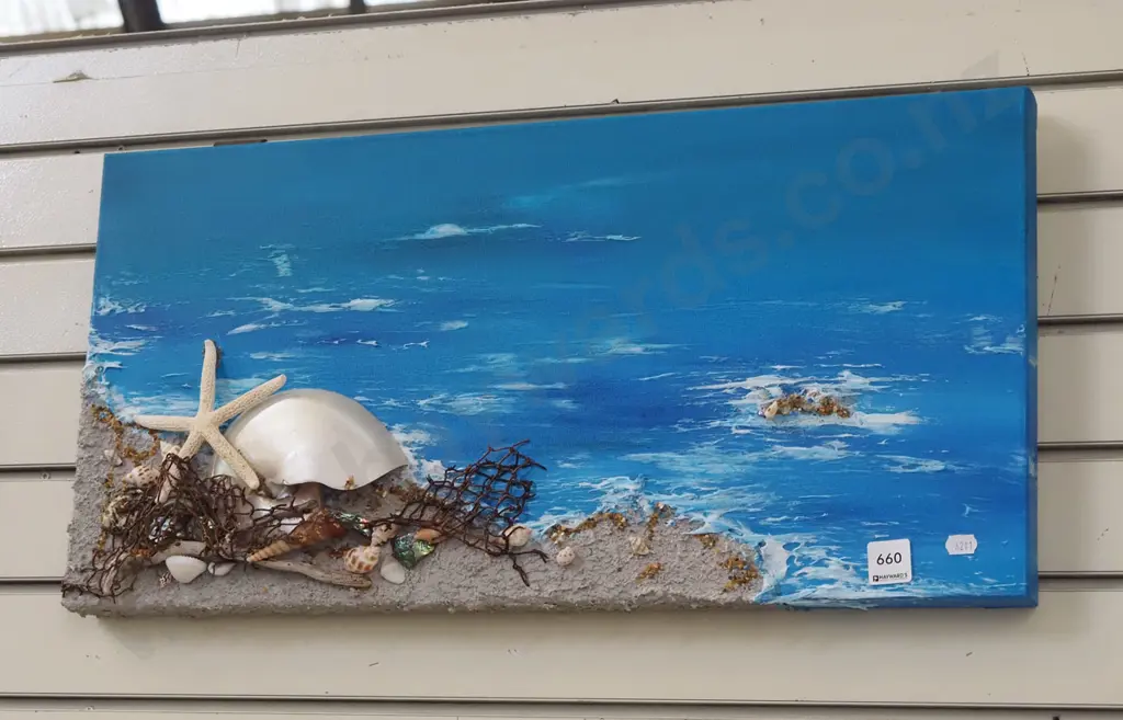 mixed media on canvas - sea shore Image 1++