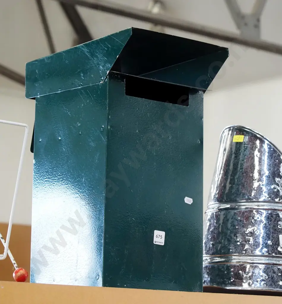 green painted letterbox Image 1++
