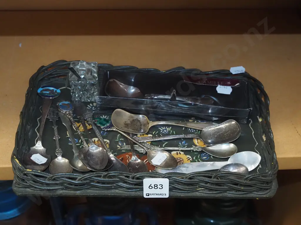 tray of souvenir teaspoons Image 1++