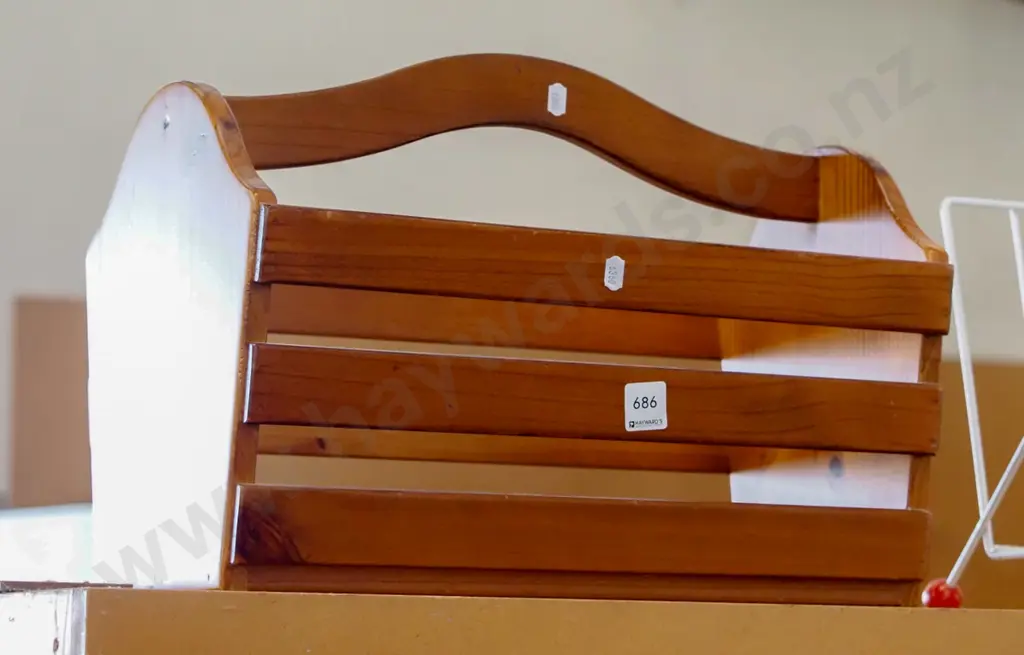wooden magazine basket Image 1++