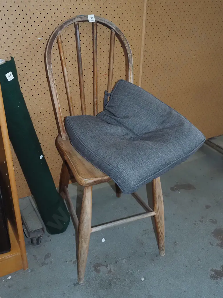 bentwood dining chair with oversized grey cushion Image 1++