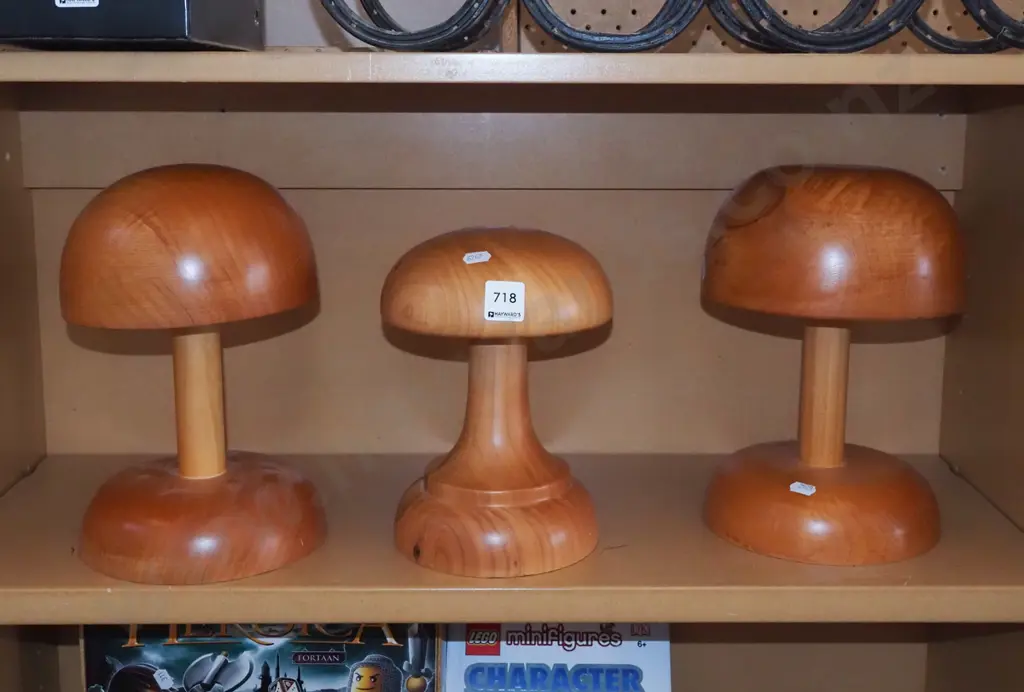 3x wooden hat blocks Image 1++