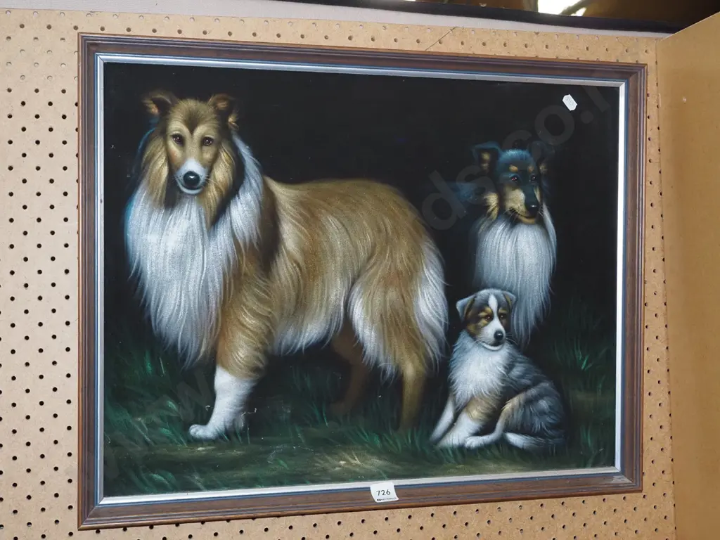 acrylic on velvet - dogs H-410 W-500 Image 1++