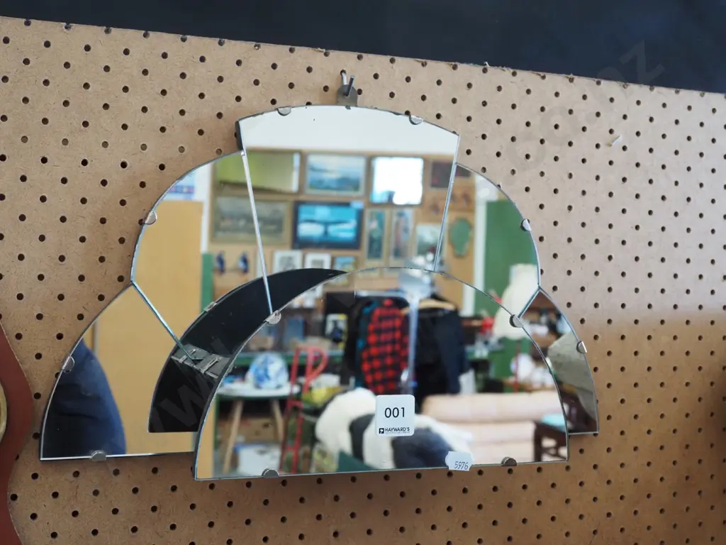 deco sunburst style wall pocket mirror H230 Image 1++