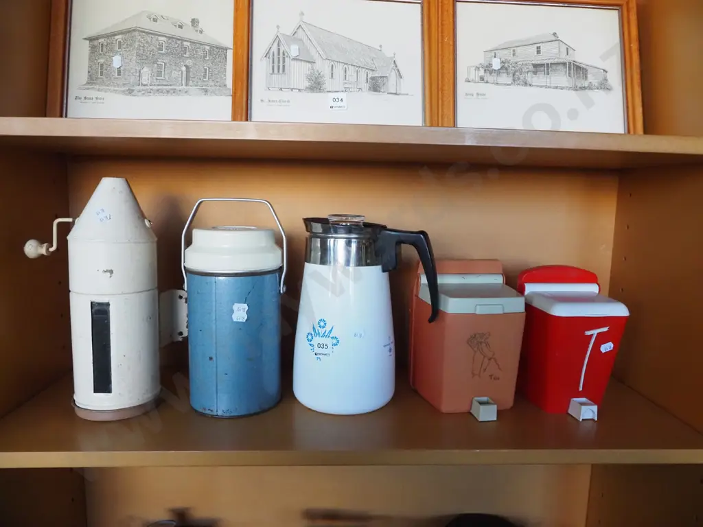 retro flour dispenser, tea canisters etc Image 1++