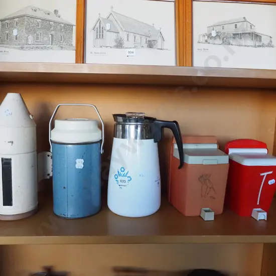 retro flour dispenser, tea canisters etc