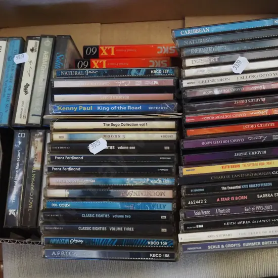 CDs, tape cassettes