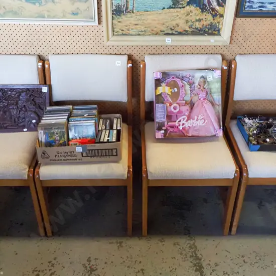 4x wood reception chairs - not matching