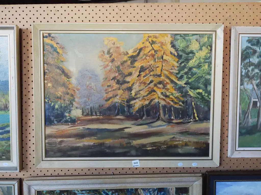 framed oil - pine trees Image 1++