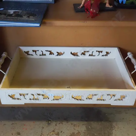 fret carved gallery tray L-550