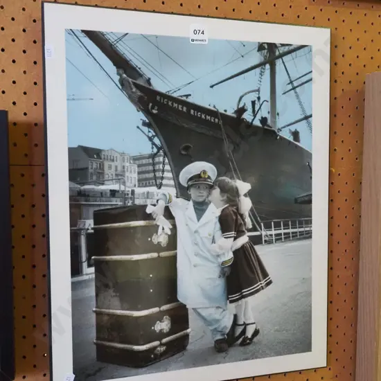 framed photo print - kissing children