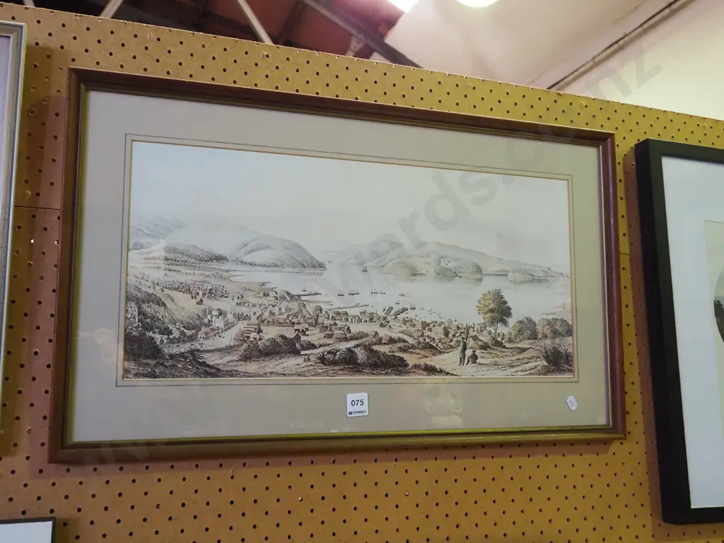 framed historic print - Dunedin harbour Image 1++