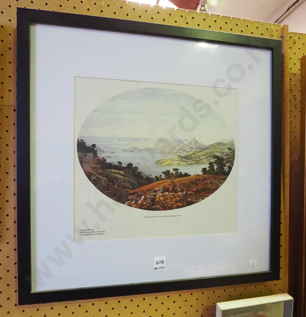 framed George O'Brien print - Otago Harbour Image 1++