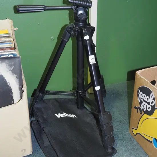 Velbon camera tripod, bag