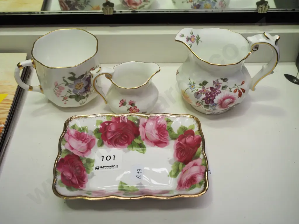 3x Denby jugs, Royal Albert Old English Rose  jam dish Image 1++