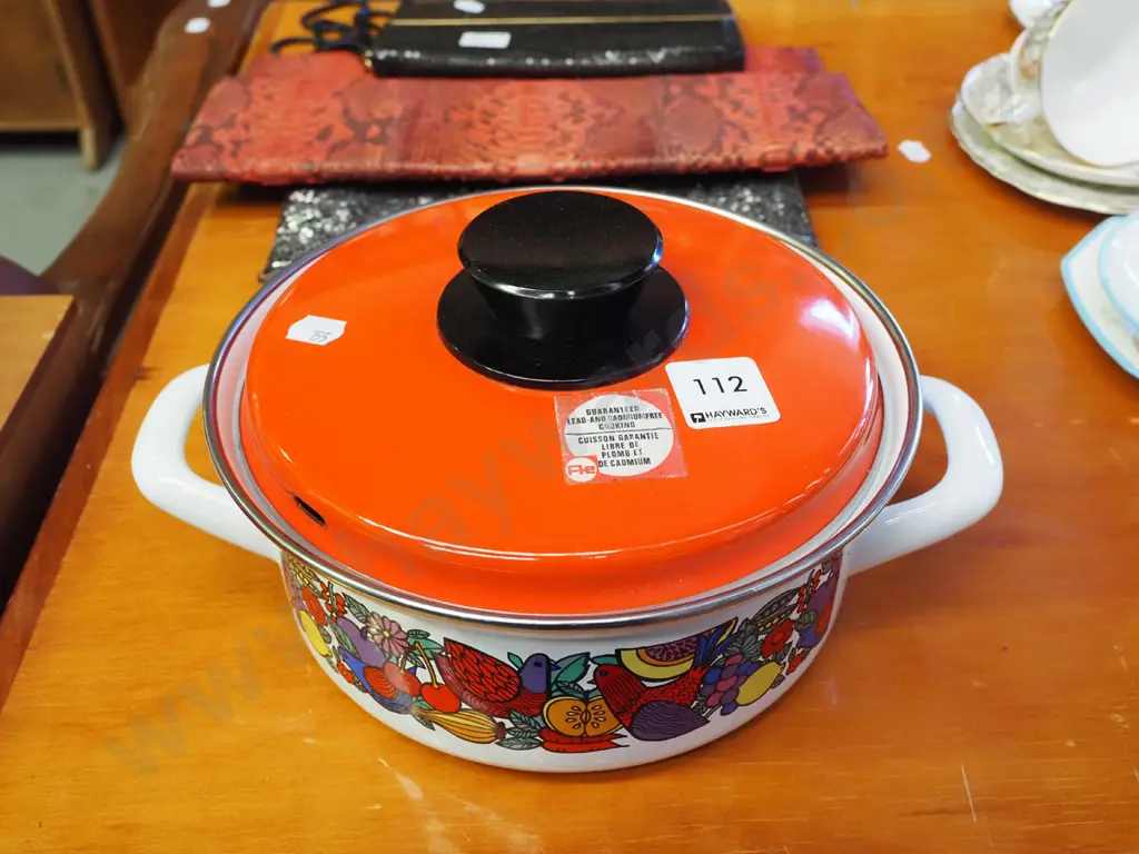 as new Austrian retro lidded enamel pot Image 1++
