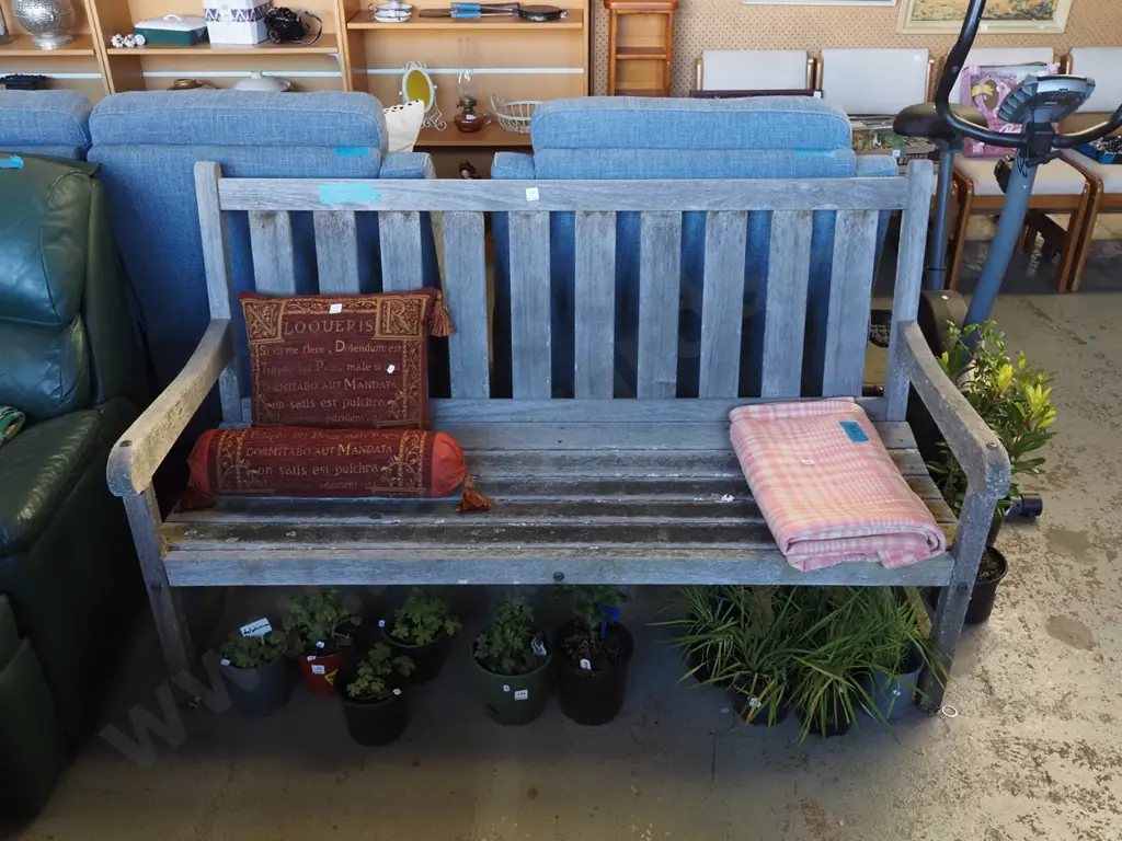 hardwood garden bench seat H970 W1580 D630 Image 1++