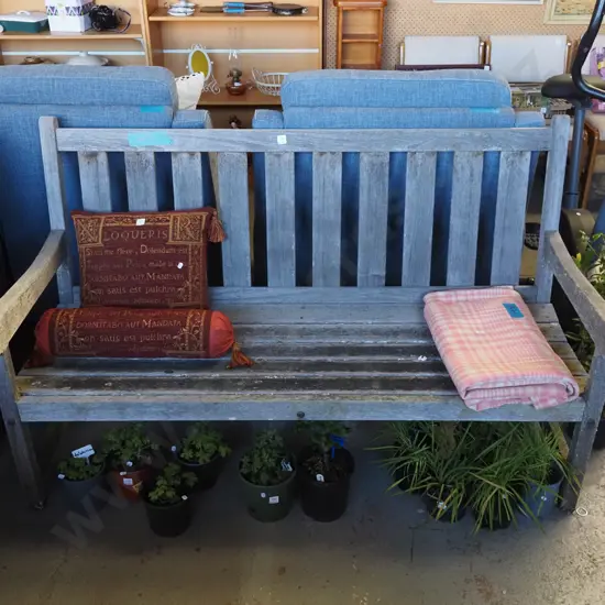 hardwood garden bench seat H970 W1580 D630