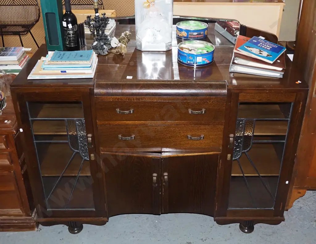 deco sideboard with small mirror back H1110 W1360 D515 Image 1++