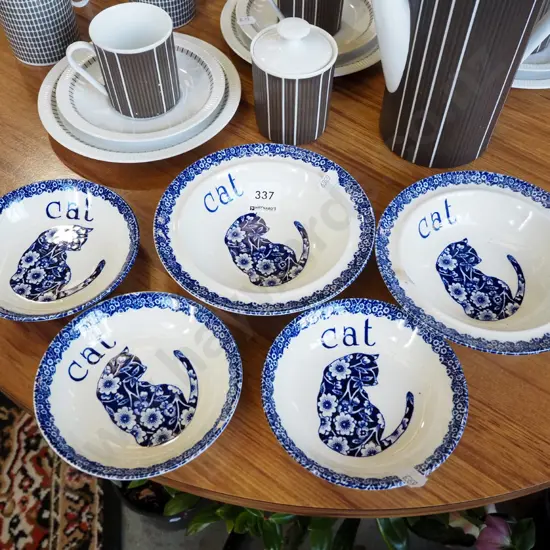 5x  Royal Crown Ford calico cat bowls