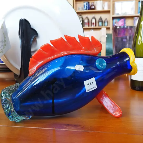 art glass fish carafe 