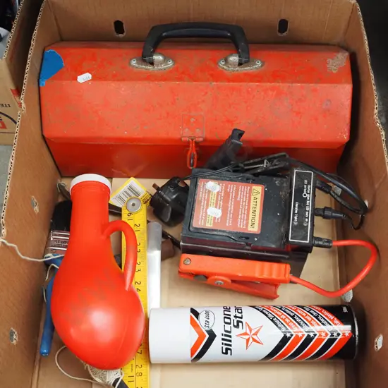 box; car jump start kit, tool box etc