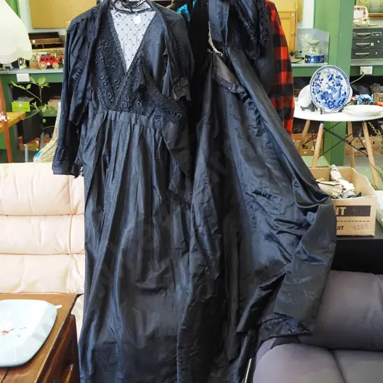 2x black Victorian dresses - damage to both