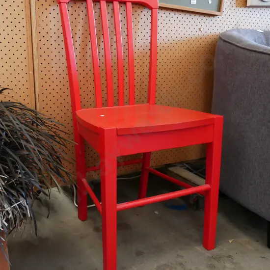 red painted chair