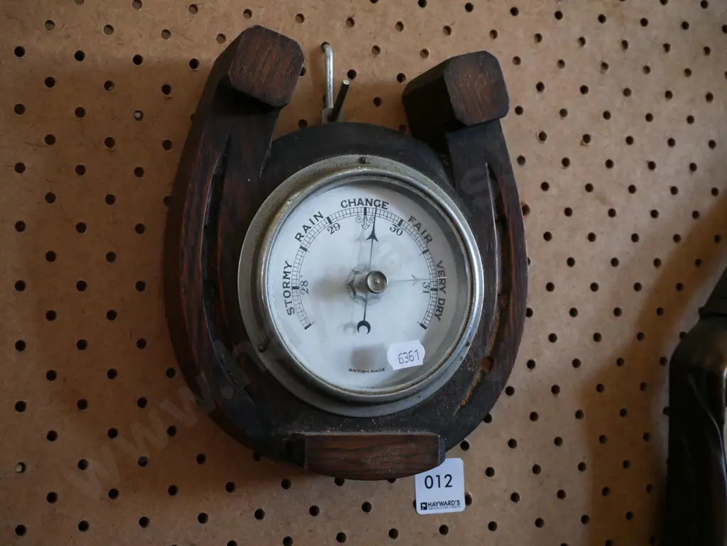 oak horseshoe themed  barometer Image 1++