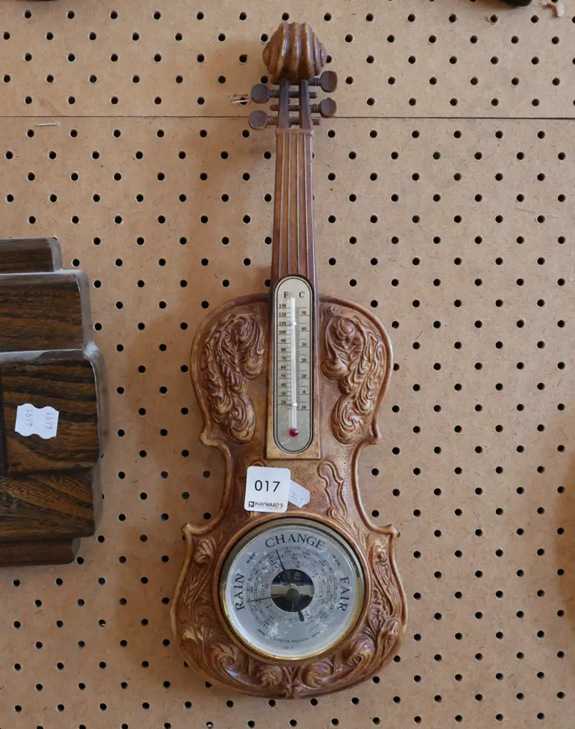 composite violin themed barometer/ thermometer Image 1++