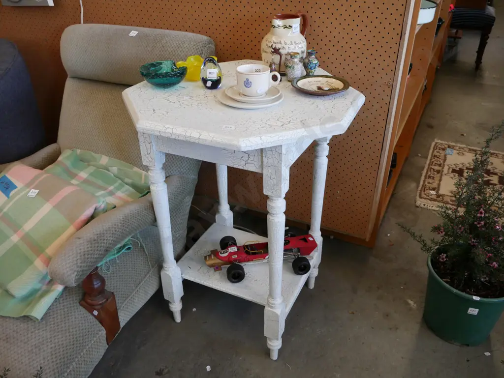 crickle wood octagonal lamp table H-760 Diam-600 Image 1++