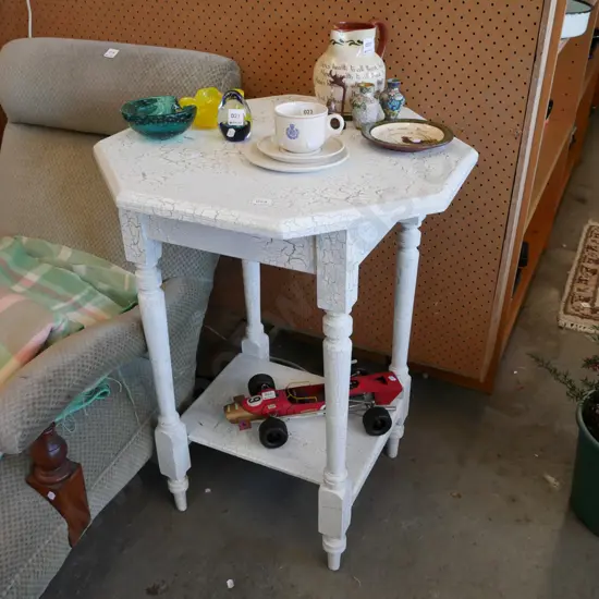 crickle wood octagonal lamp table H-760 Diam-600