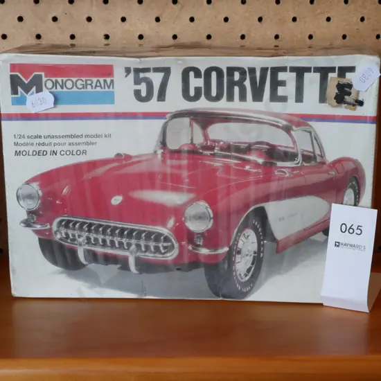 yet to be assembled model of 1957 Corvette