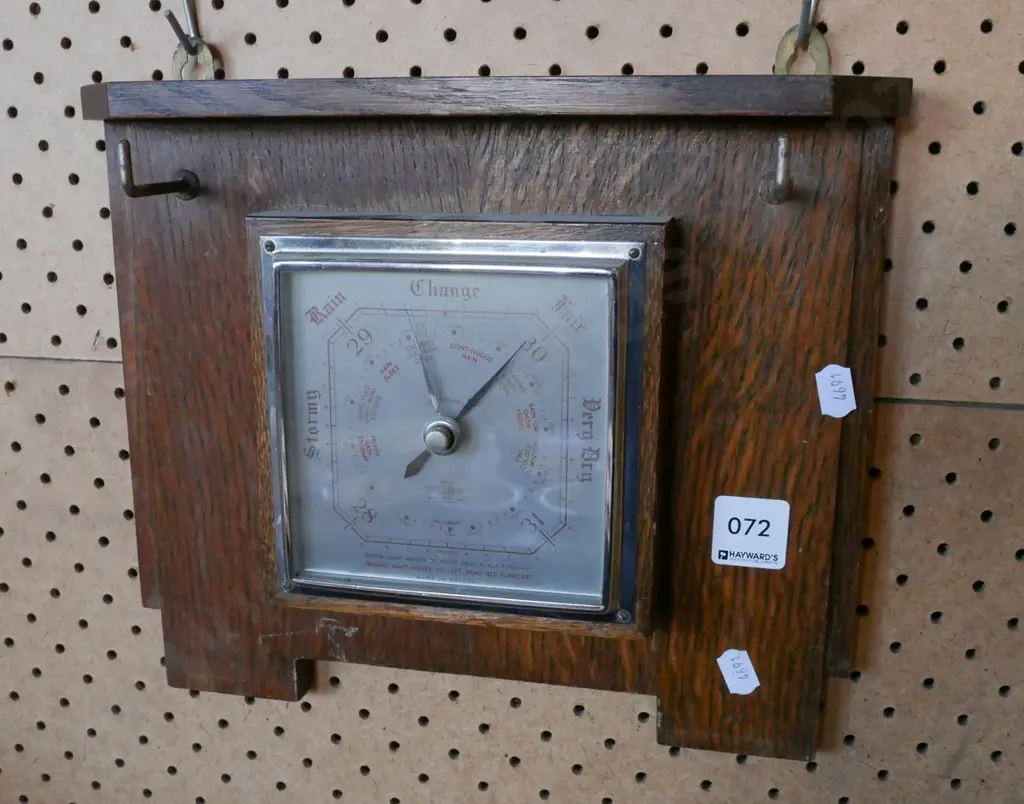 oak framed wall mounted barometer Image 1++