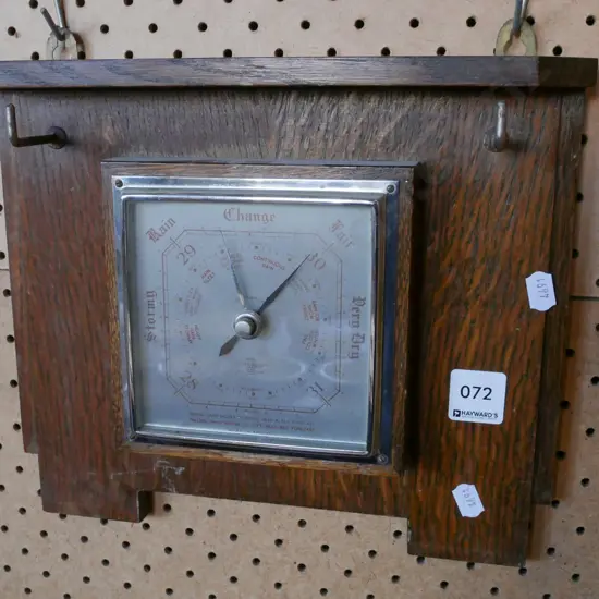 oak framed wall mounted barometer