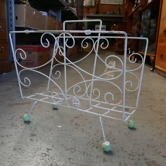 retro wrought metal magazine rack