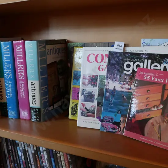shelf; antique and collectable books etc