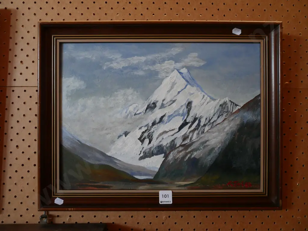 R Tait '82 - framed oil - mountain scene Image 1++