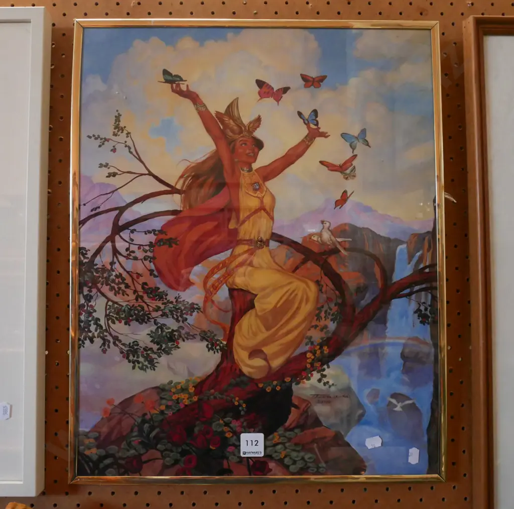 framed print - fantasy figure, butterflies Image 1++