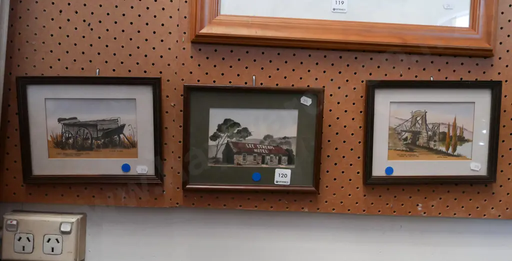 3x Yvonne Benson hand coloured prints - Central Otago scenes Image 1++