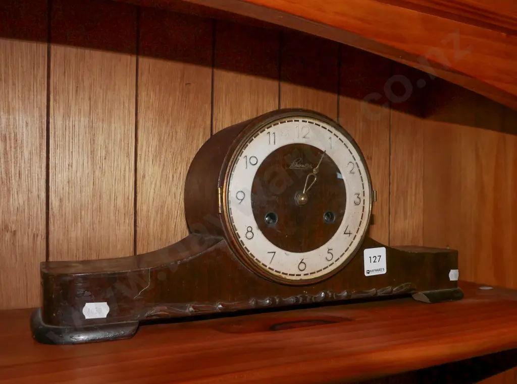 wood cased mantle clock Image 1++