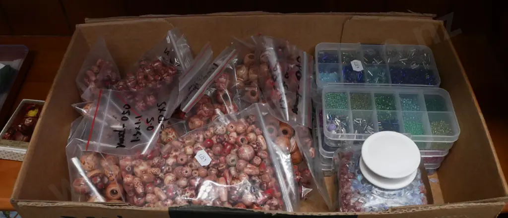 box of crafter's beads, stones Image 1++