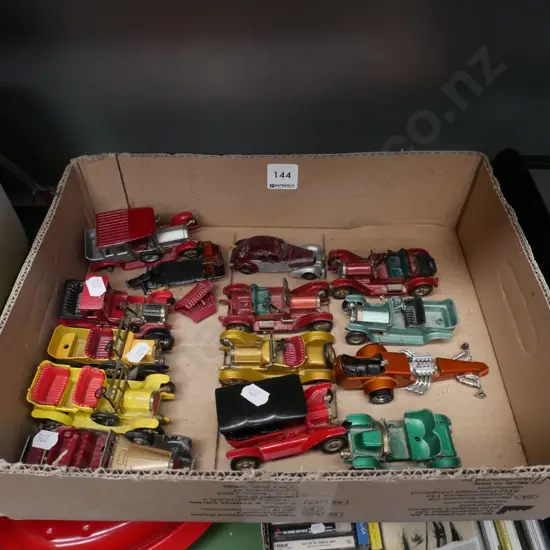 box of model vehicles