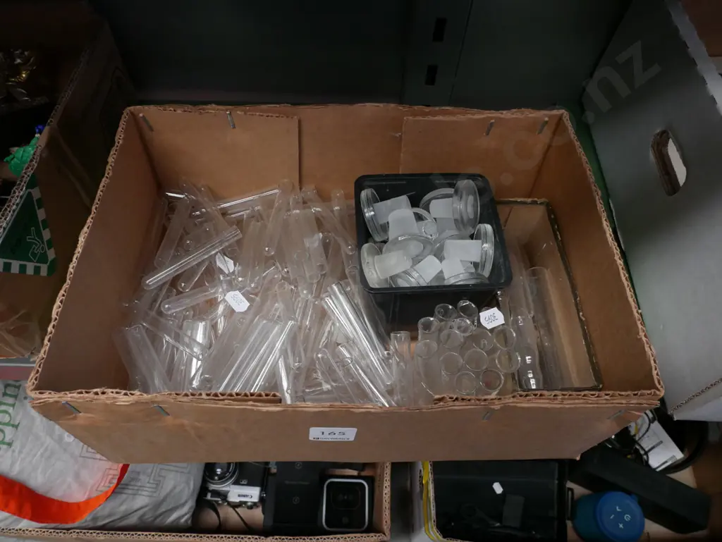 box of test tubes, glass stoppers Image 1++