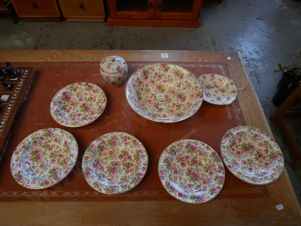 Portland floral sweet set - chip to serving bowl etc Image 1++