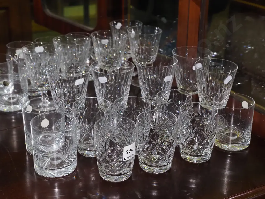 cut crystal wine glasses, whisky tumblers Image 1++