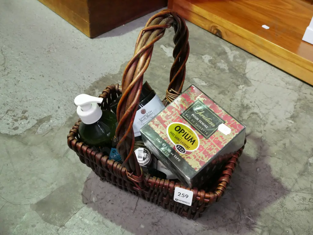 cane basket and toiletries Image 1++