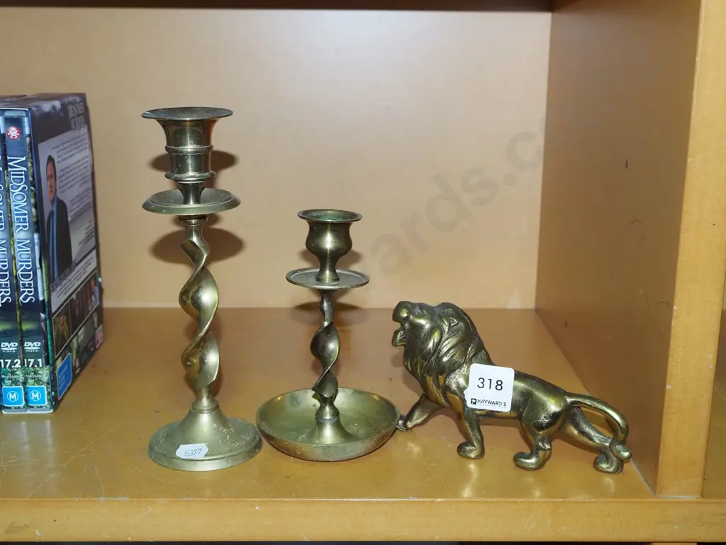2x barley twist candlesticks etc Image 1++